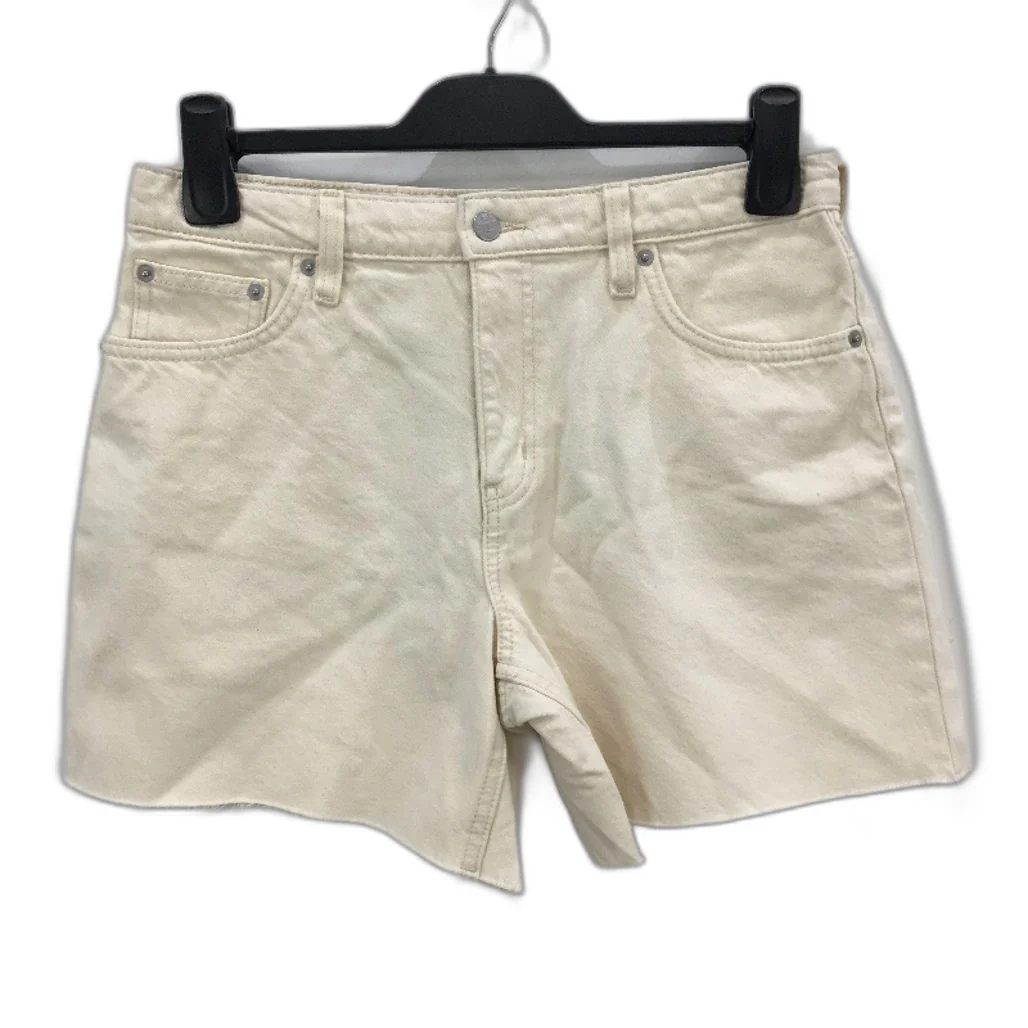 Riders By Lee Bright Ecru Mid Straight 90s Vintage Style Denim Shorts Sze 10 NEW