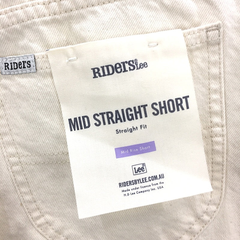 Riders By Lee Bright Ecru Mid Straight 90s Vintage Style Denim Shorts Sze 10 NEW - Image 3