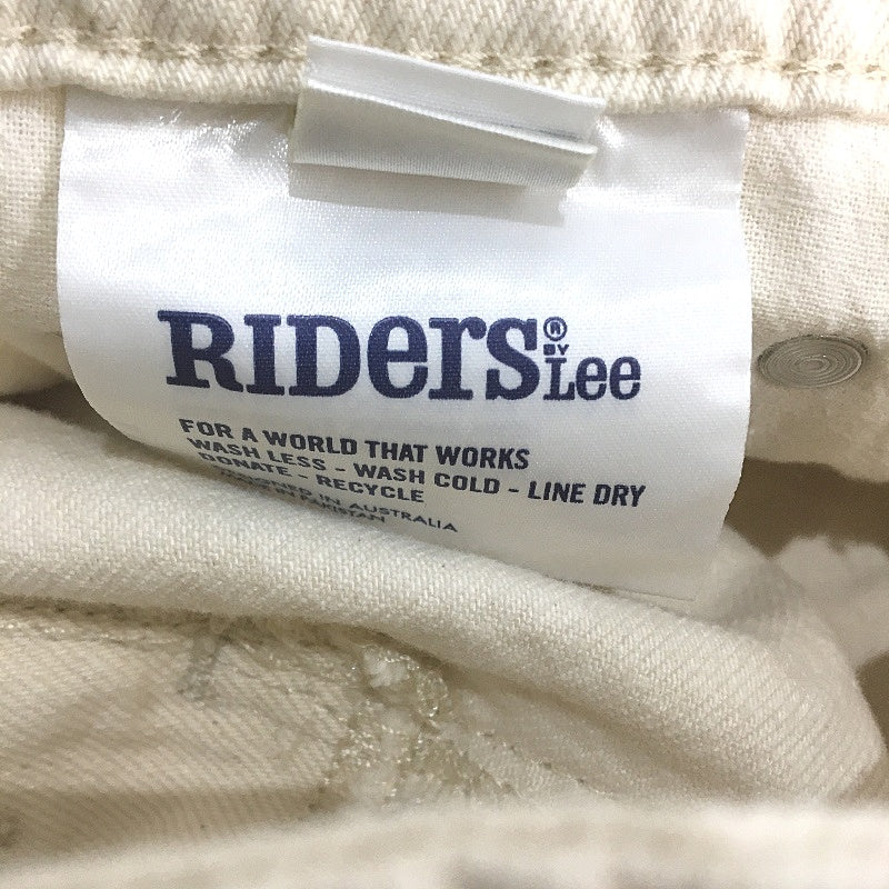 Riders By Lee Bright Ecru Mid Straight 90s Vintage Style Denim Shorts Sze 10 NEW - Image 4