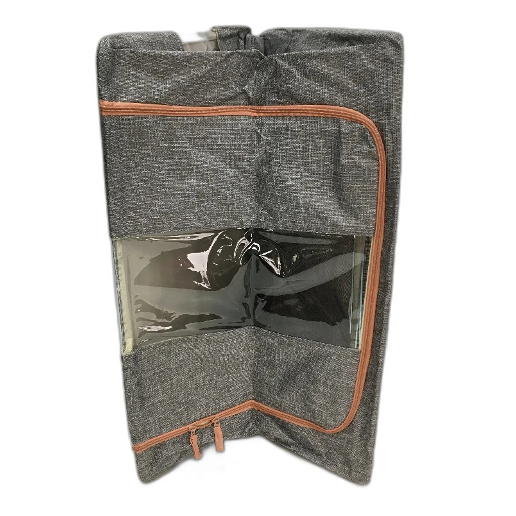 2 Pack 100L Textured Linen Foldable Clothes Steel Frame Storage Bins in Grey NEW - Image 2