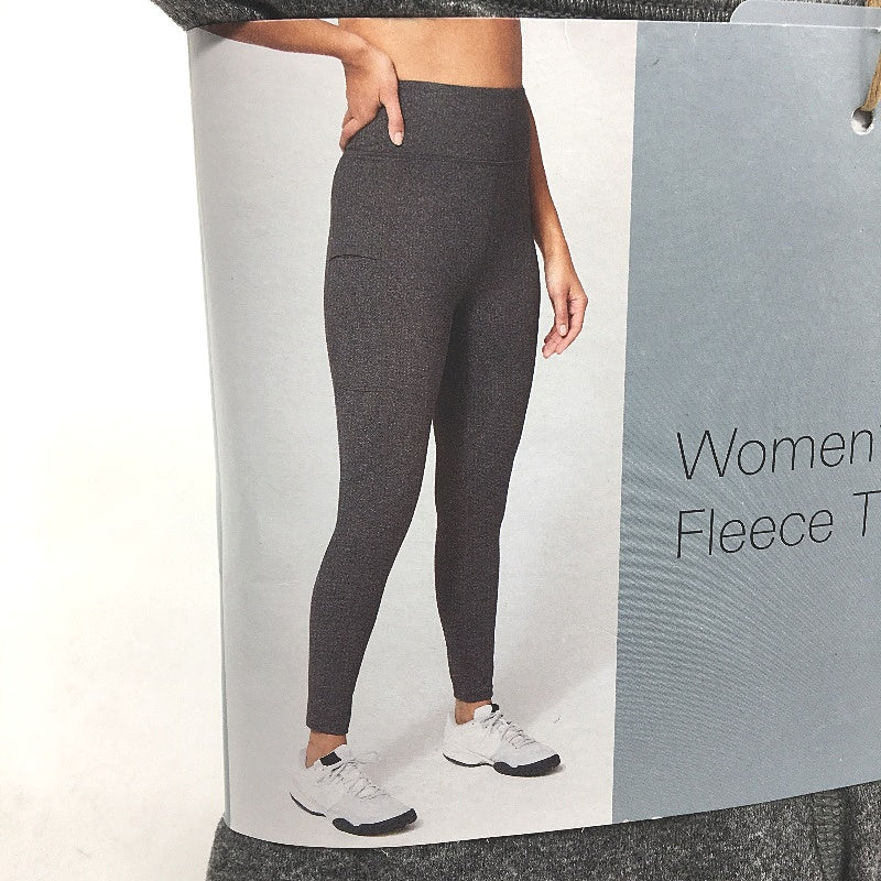 Crane Performance Grey Marle Fitness Full Length Fleece Tights Size XS NEW - Image 3