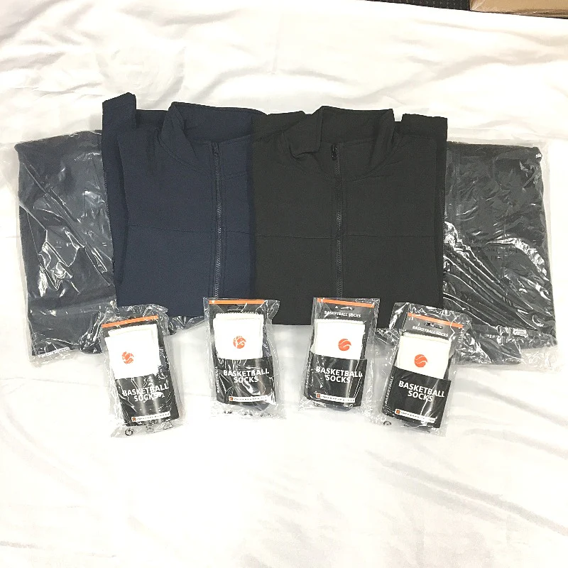 AND1 8pc Navy & Black Zip Up Jackets and SML LTWT Socks Unisex Size XS - Image 2