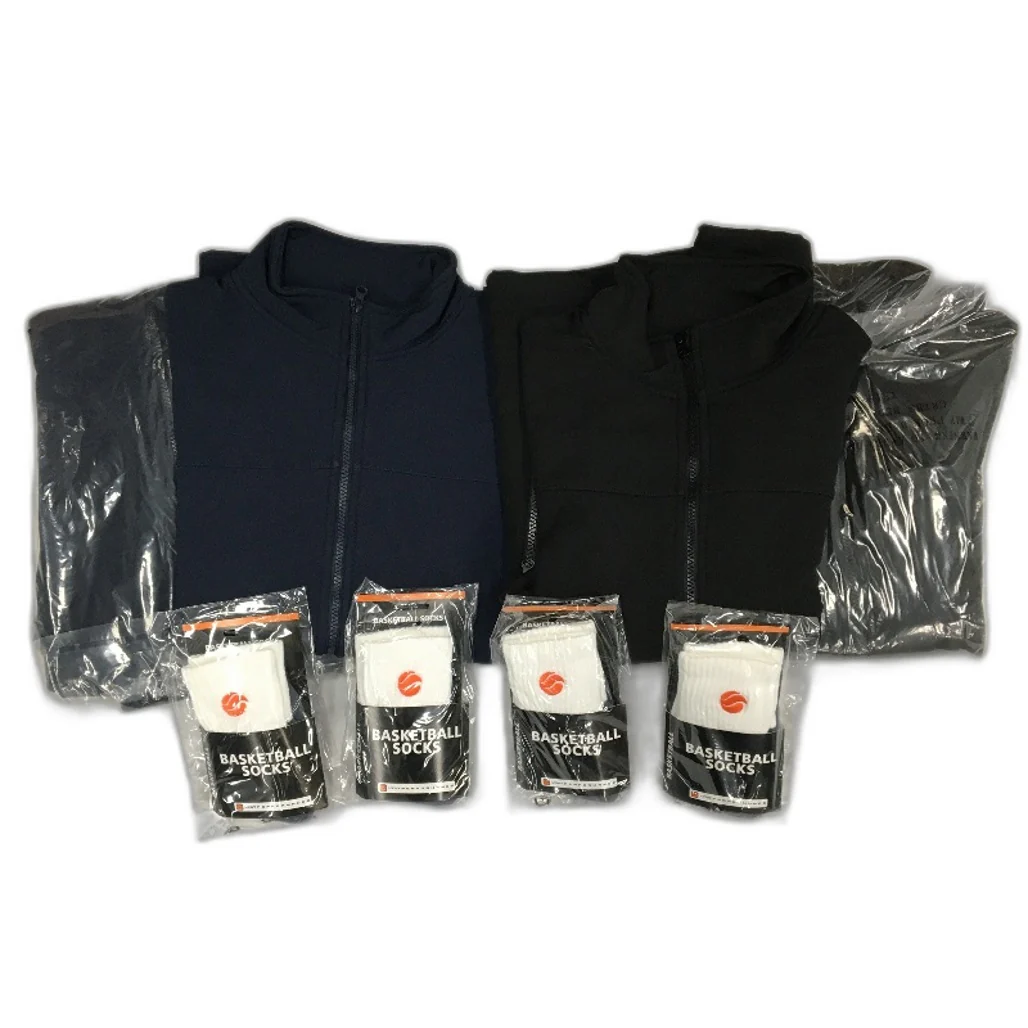 AND1 8pc Navy & Black Zip Up Jackets and SML LTWT Socks Unisex Size 2XS - Image 2