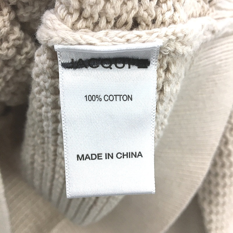 Jacqui E Adina Open Knit Beige Gold Button Mid Cardi Ladies Size Large NEW - Image 4