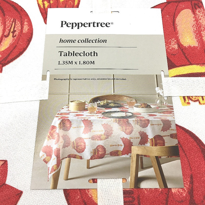 Peppertree Oriental Lantern Rectangle Cotton Blend Tablecloth 135 x 180cm NEW - Image 3