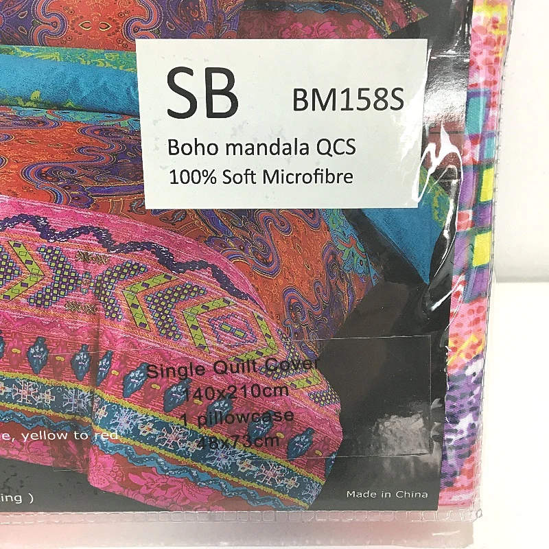 Luxton Soft Microfibre Mutlocoloured Boho Mandala Quilt Cover Set SINGLE Bed NEW - Image 4