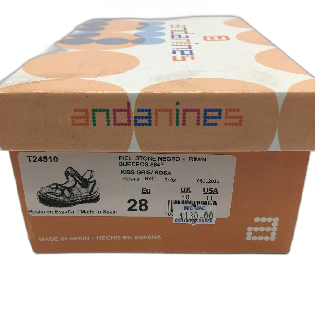 Andanines Leather Upper Black Kiss Rosa Girls Kids Shoe Size US 11 EUR 28 NEW - Image 7