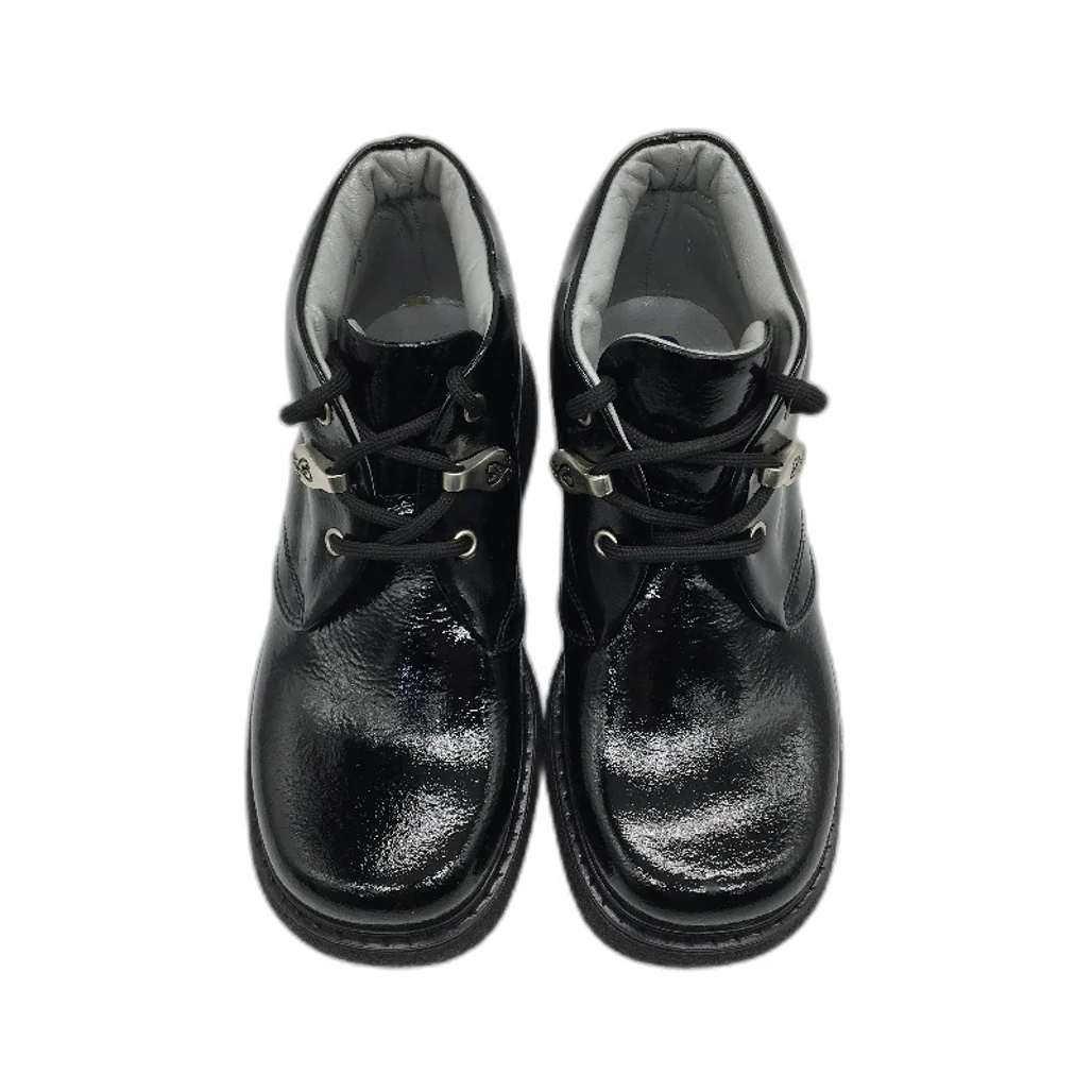 Jolie Amie Maddie Black Leather Patent Leather Girls Boots Size US 11 EUR 28 NEW - Image 3