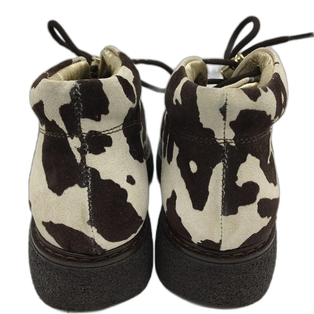 Jolie Amie Silly Moo Brown Cow Suede Leather Kids Boots Sz US 10.5 EUR 27 NEW - Image 4