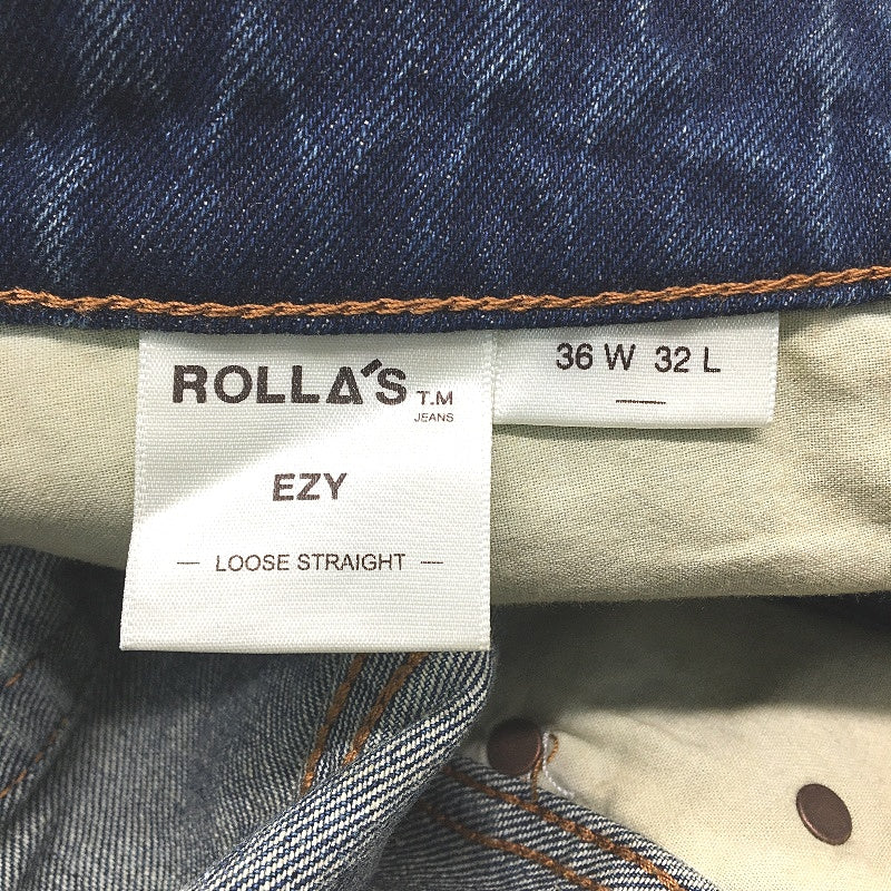 Rollas Ezy Torque Dark Vintage Indigo Denim Jeans Mens Size W36 L32 NEW - Image 4