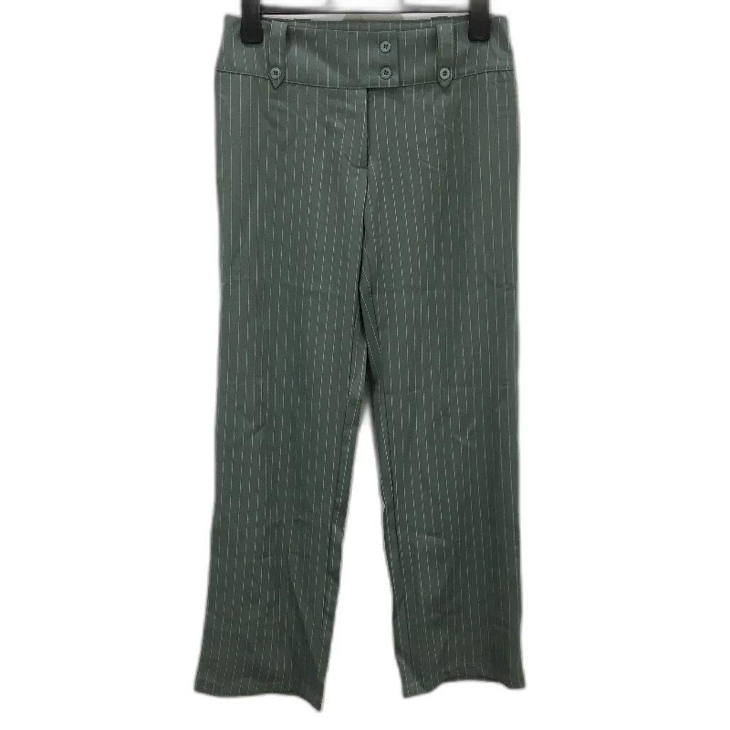 Neon Hart Sage Green Straight Leg Pinstripe Pants Ladies Size Small NEW