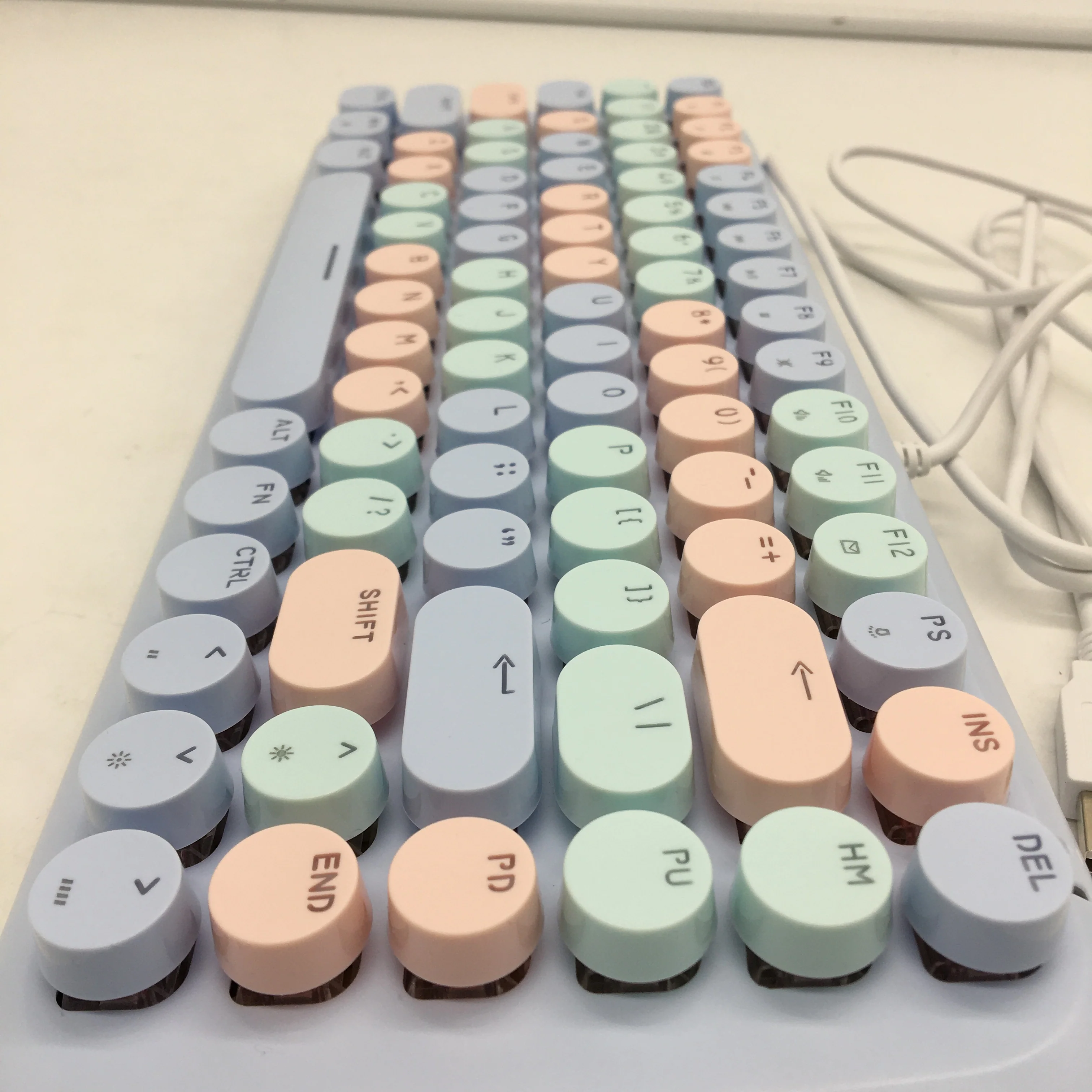 Mofii Candy M Wired White Light Mechanical Keyboard in Pastel Blue NEW - Image 4