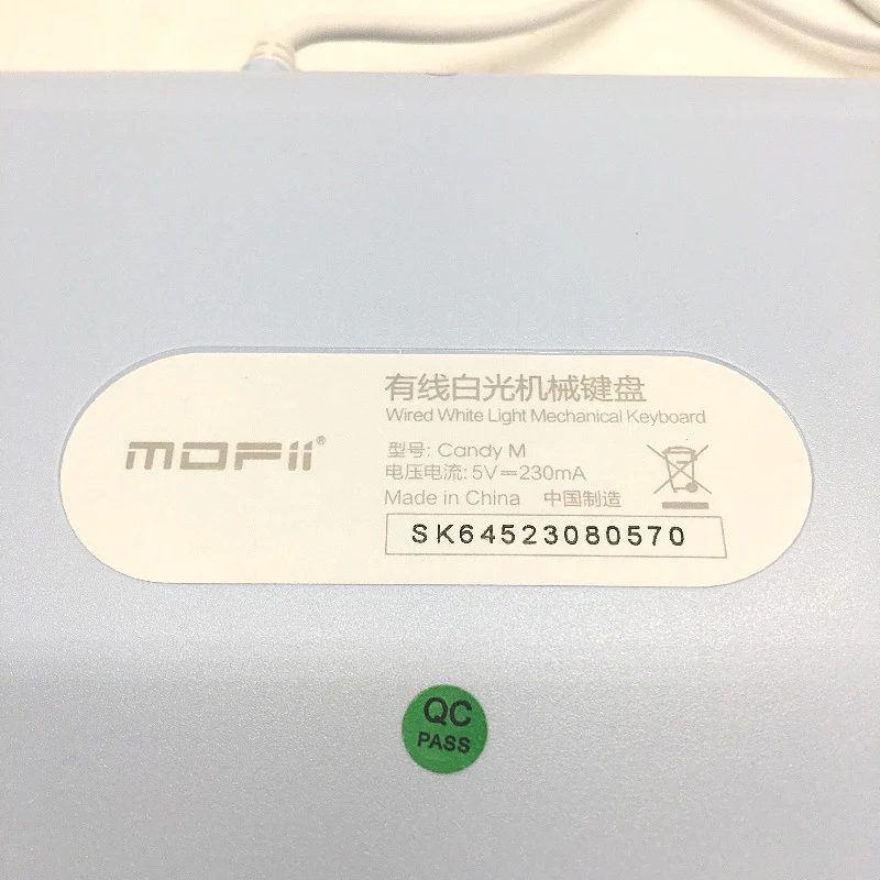 Mofii Candy M Wired White Light Mechanical Keyboard in Pastel Blue NEW - Image 8