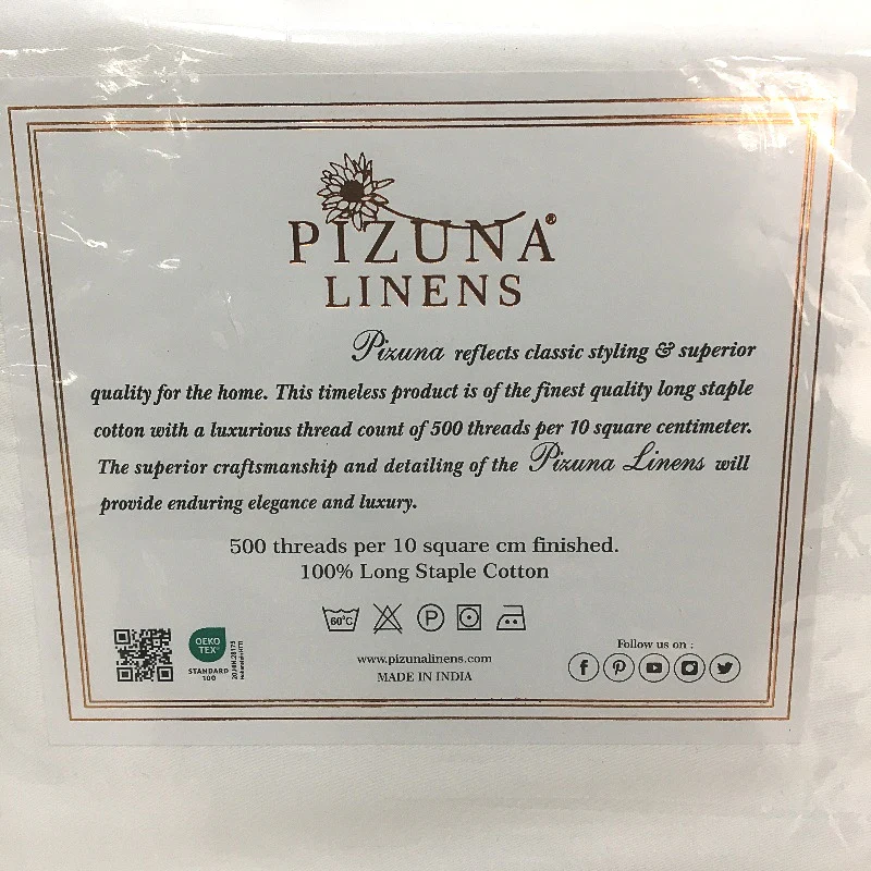 Pizuna 500 Thread Count Sateen White Single Fitted Sheet 100x200+40cm NEW - Image 5