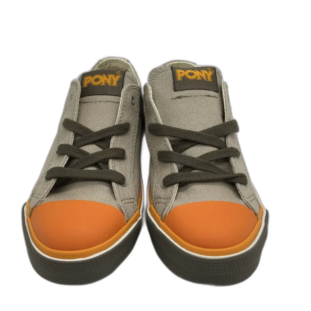 Pony Kids Grey Shooter 78 Low Cut Canvas Sneaker Youth Sze US 3 EUR 35 NEW - Image 2