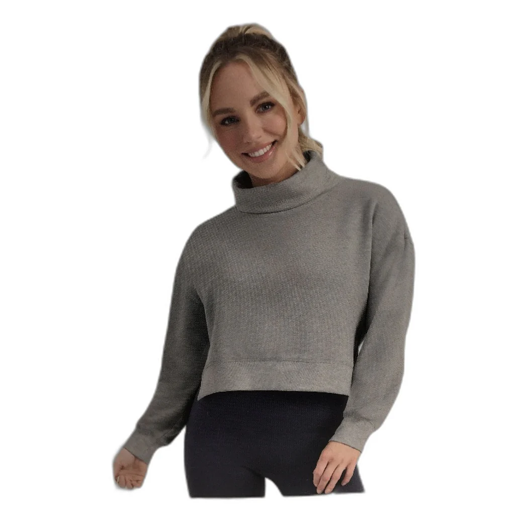 Crane Performance Funnel Neck Classic Soft Grey Sweater Jumper Top Size S NEW - Image 3