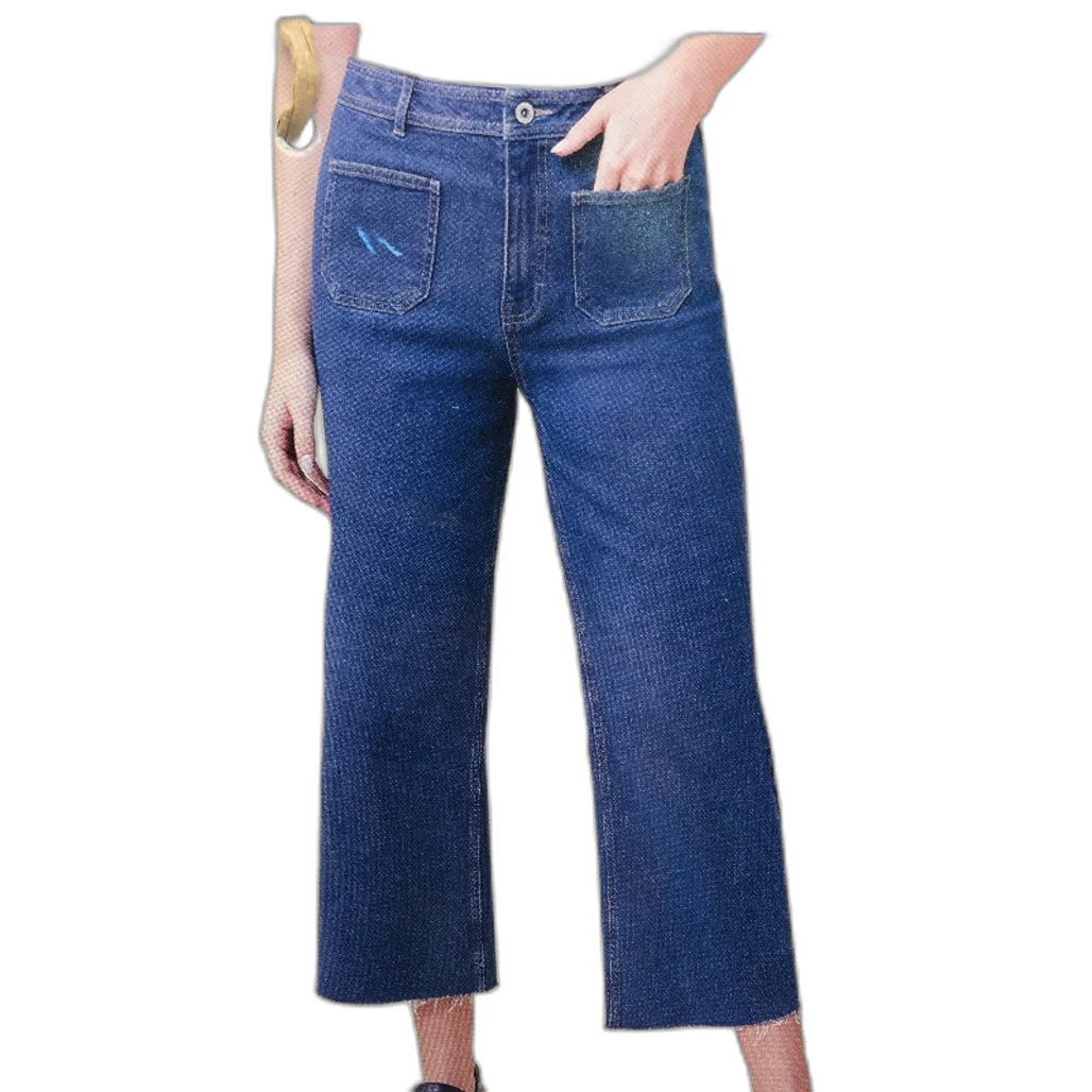 Serra Regular Fit Raw Hem 7/8 Length Blue Denim Jeans Ladies Size 18 NEW - Image 3
