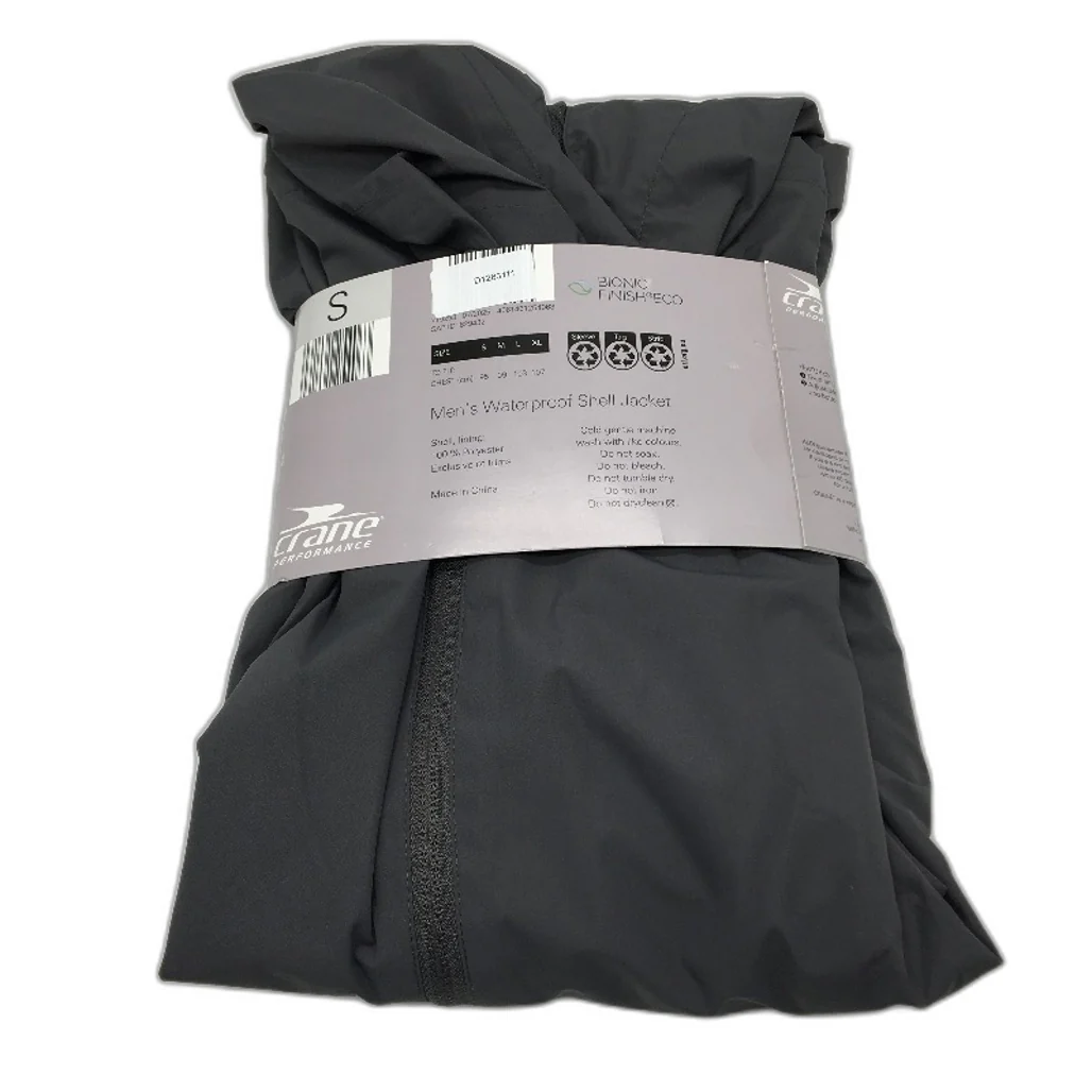Crane Performance Grey Waterproof Lightweight Shell Jacket Mens Size S NEW - Image 2