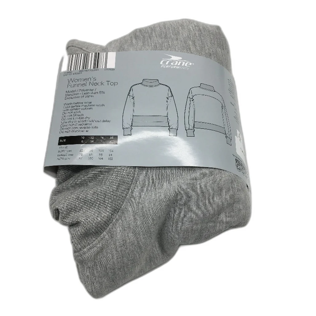 Crane Performance Funnel Neck Classic Soft Grey Sweater Jumper Top Size XL NEW - Image 2