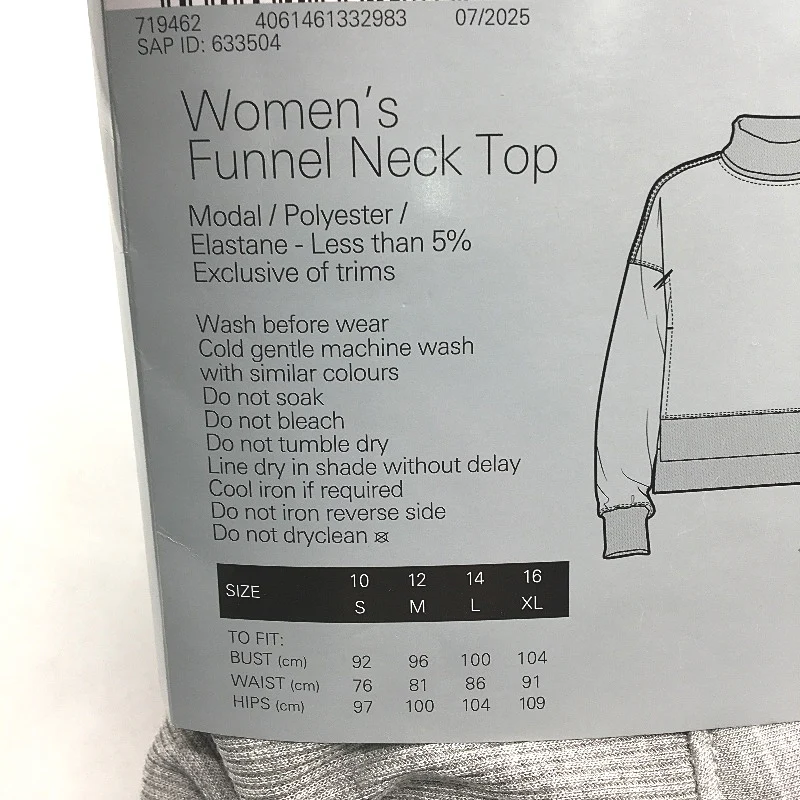 Crane Performance Funnel Neck Classic Soft Grey Sweater Jumper Top Size XL NEW - Image 4