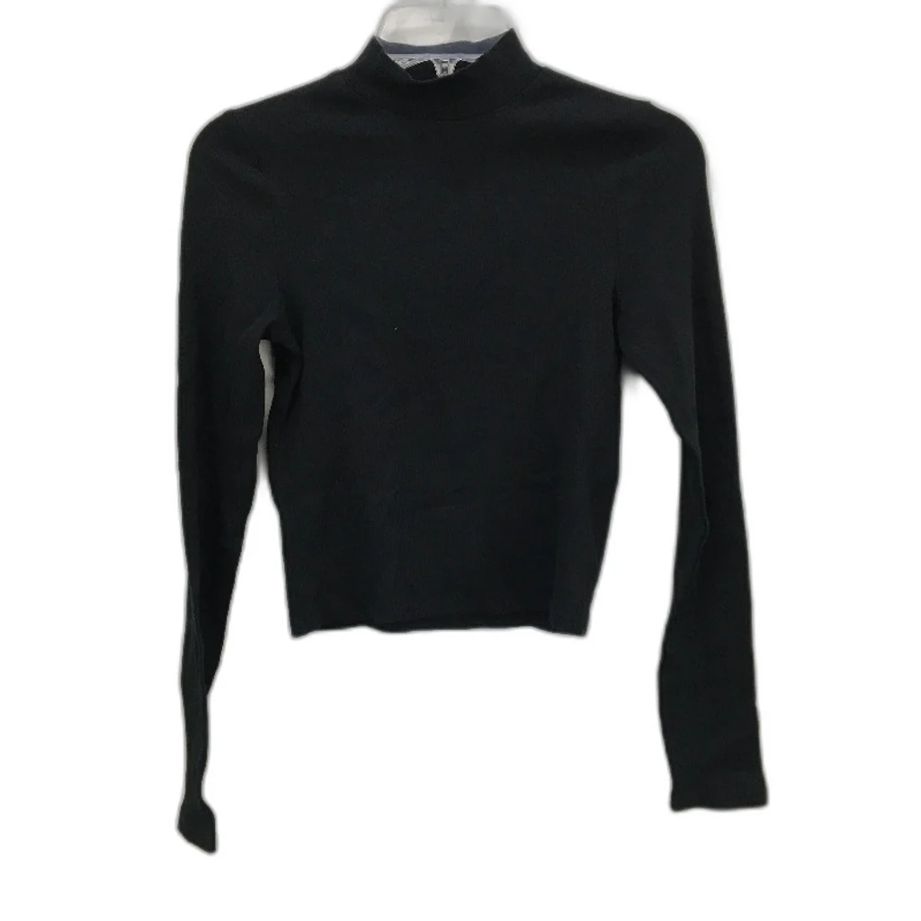 General Pants Long Sleeve Ribbed Black High Neck Stretch Shirt Ladies Size Large