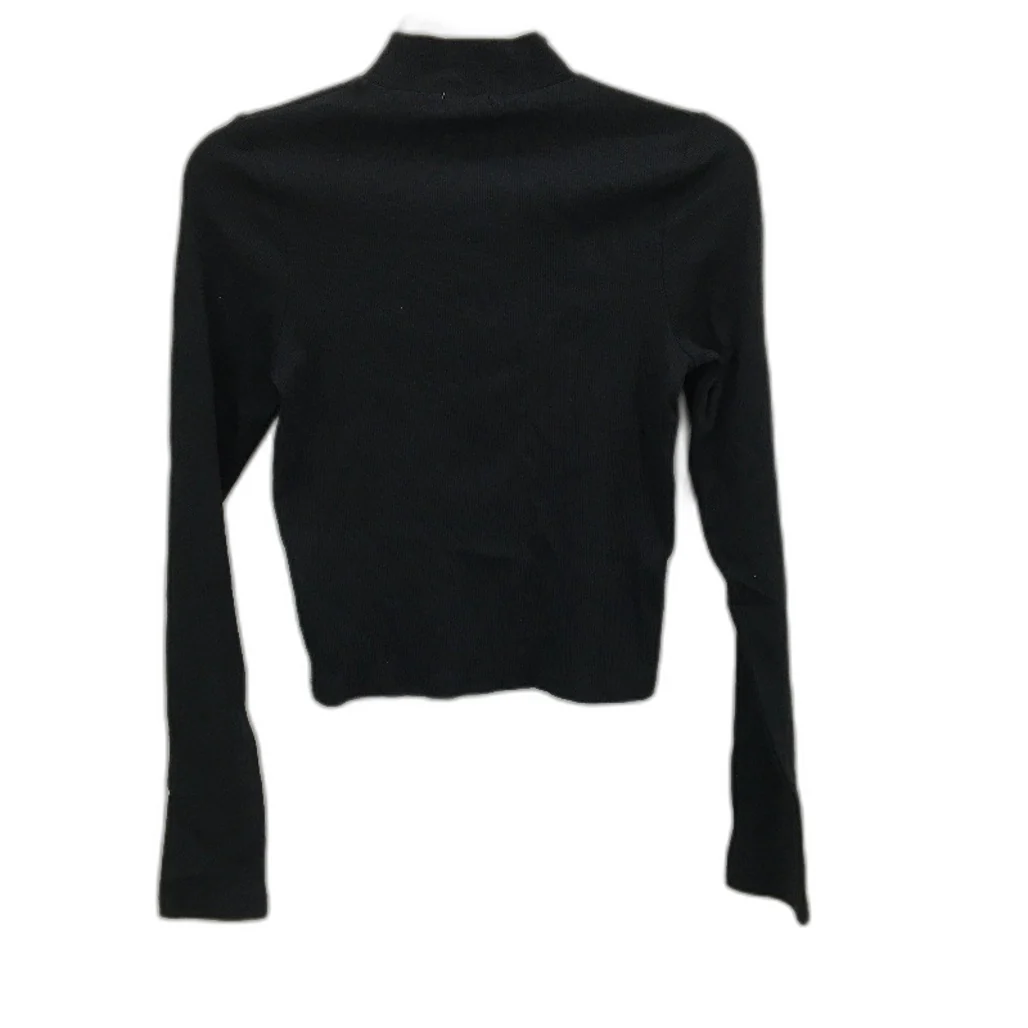 General Pants Long Sleeve Ribbed Black High Neck Stretch Shirt Ladies Size Large - Image 2