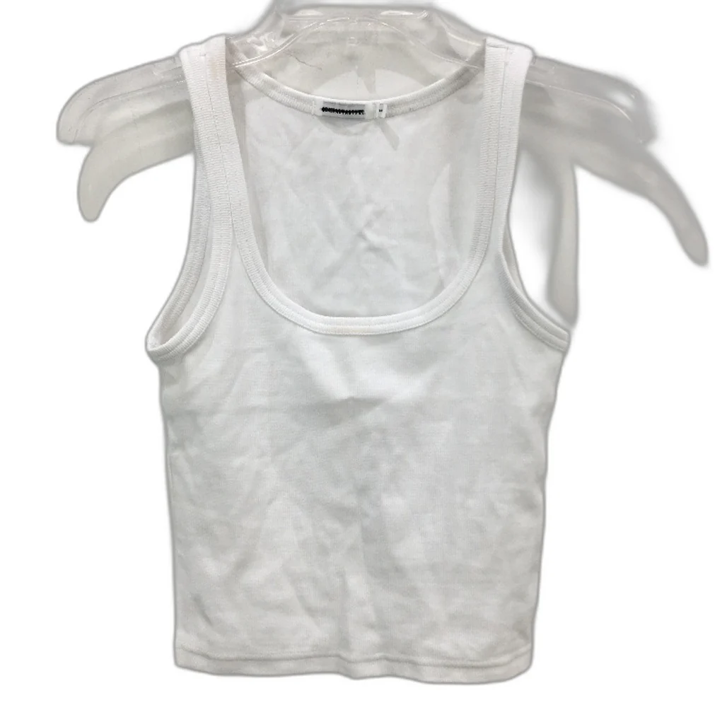 General Pants White Cropped Tank Top Plain Ribbed Ladies Size Small