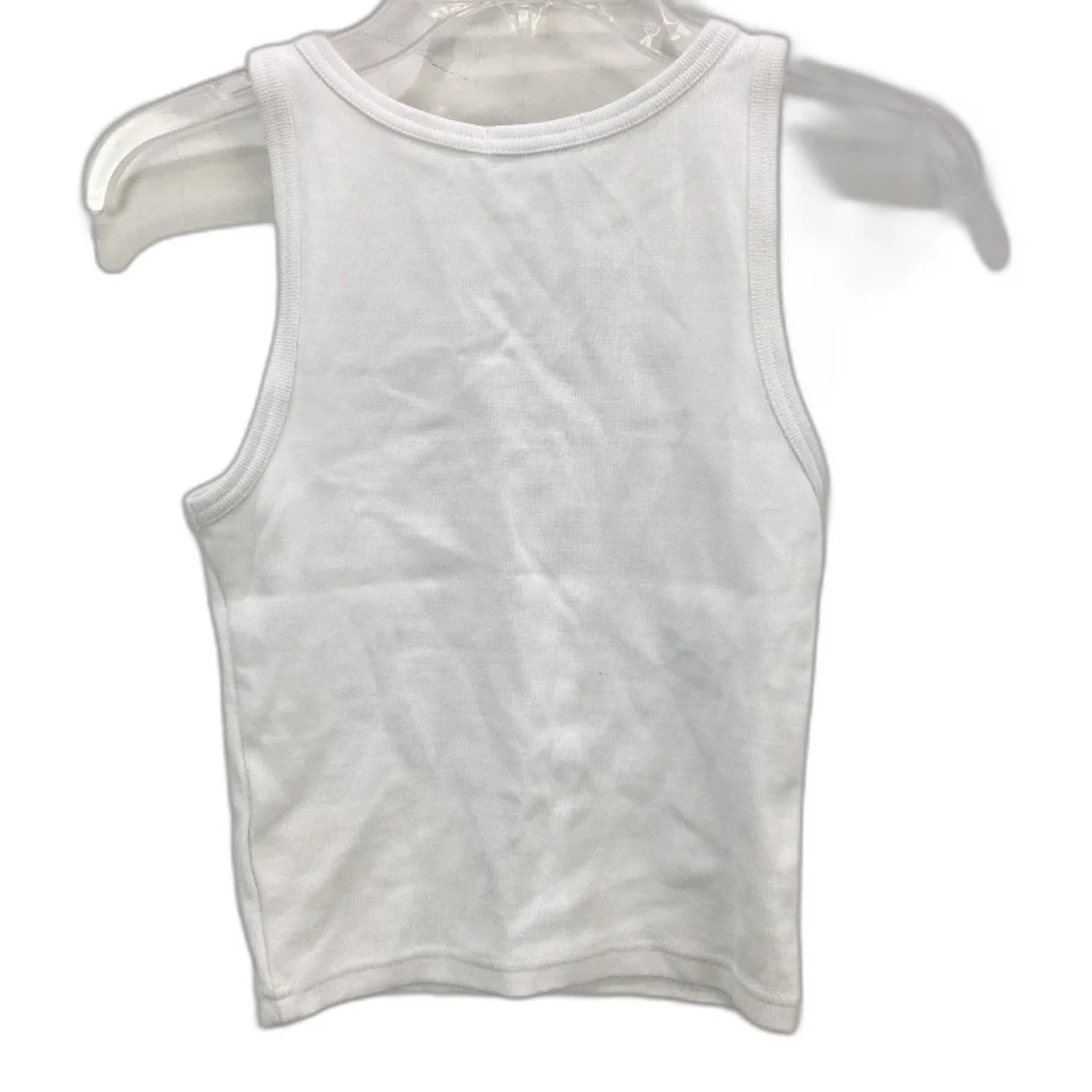 General Pants White Cropped Tank Top Plain Ribbed Ladies Size Small - Image 2