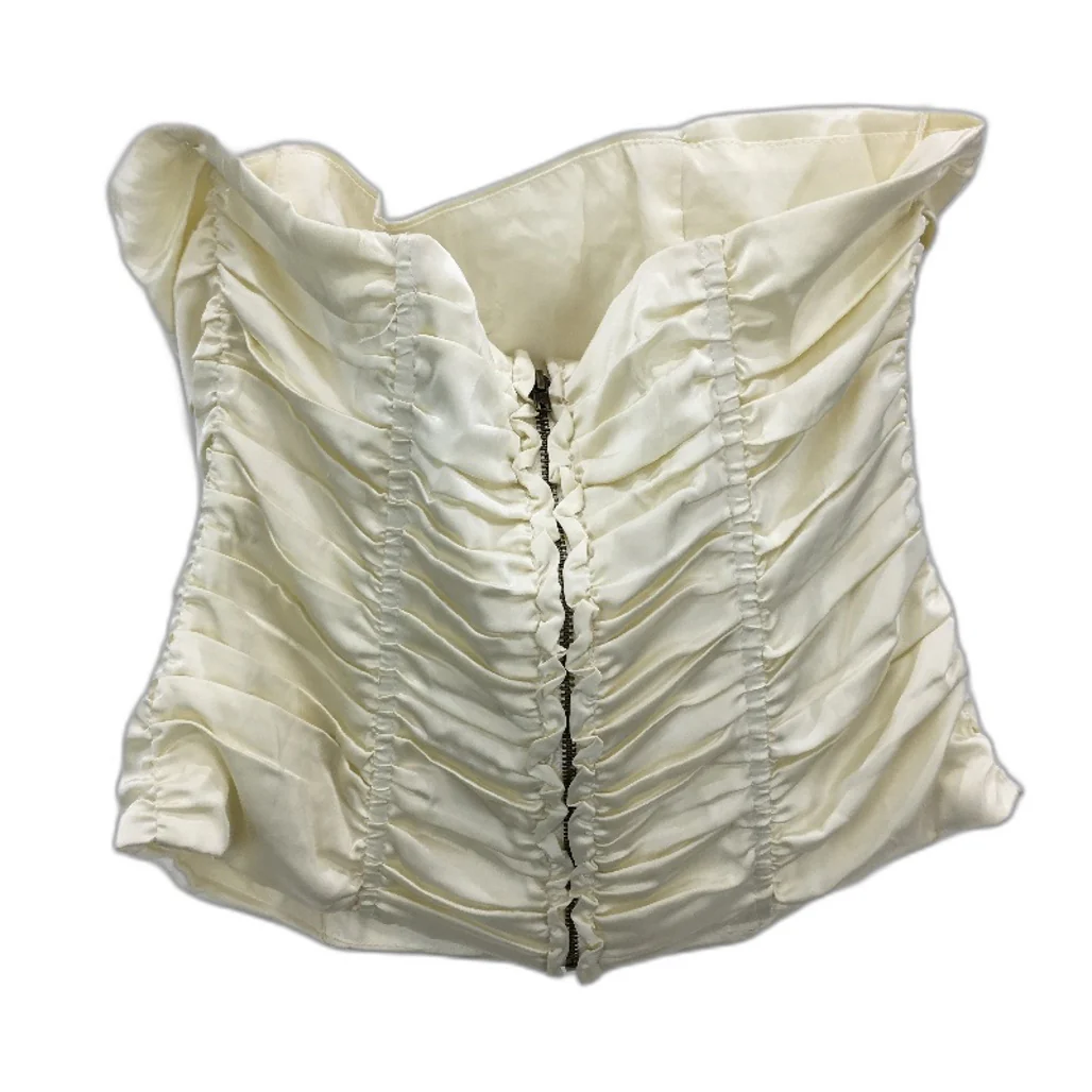 Lioness Cream Zip-Back Ruffled Tube Strapless Bodice Corset Top Ladies Sz Small - Image 2
