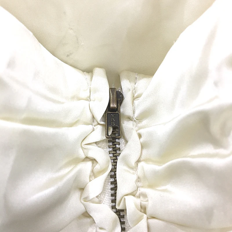 Lioness Cream Zip-Back Ruffled Tube Strapless Bodice Corset Top Ladies Sz Small - Image 3
