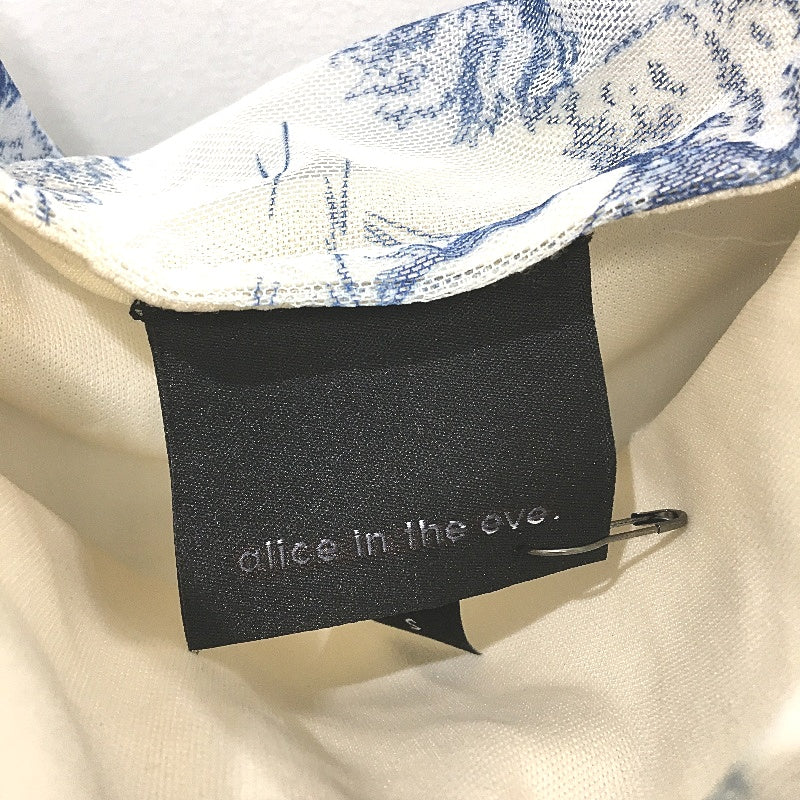 Alice In The Eve Blue & White Long Sleeve Off-Shoulder Top Ladies Size Small - Image 3