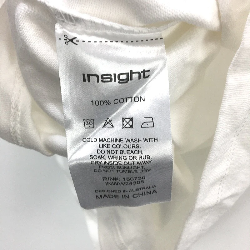 Insight White Cropped Graphic Tee Logo Relaxed Fit T-Shirt Ladies Size Large - Image 5