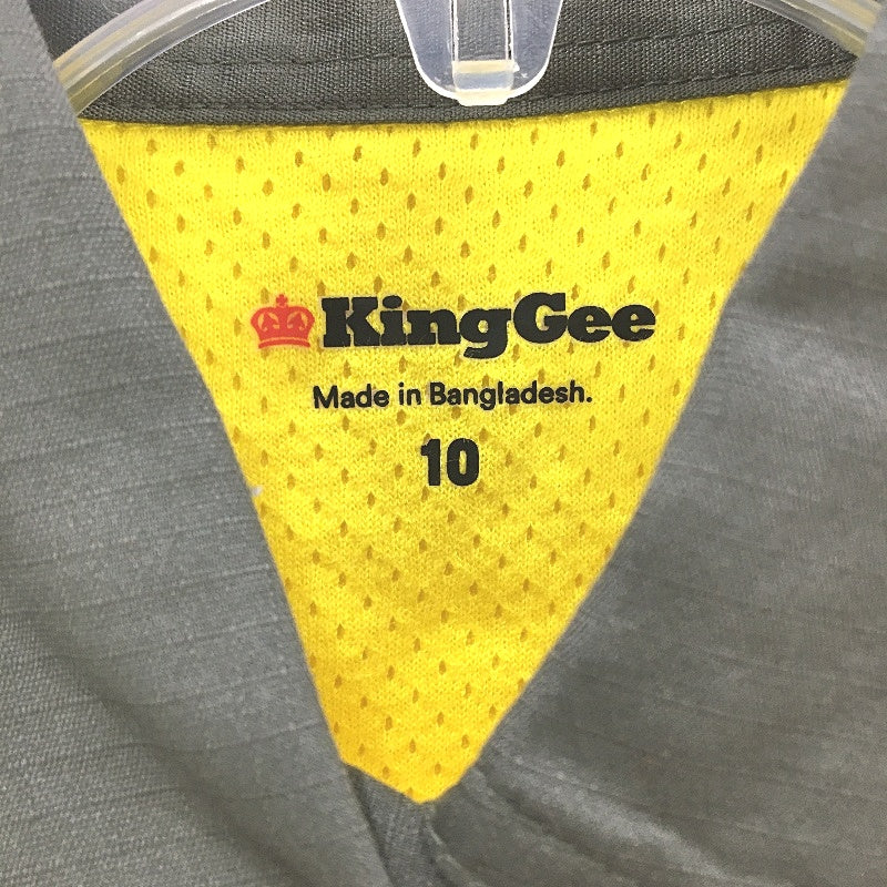 King Gee Yellow Hi-Vis Long Sleeve Button Up Vented Work Shirt Ladies Size AU 10 - Image 3
