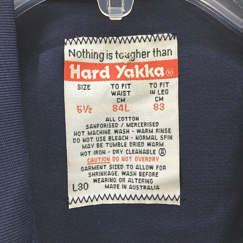 Hard Yakka Navy Button Up Drill Work Coverall Mens Size 84L Waist - Image 3