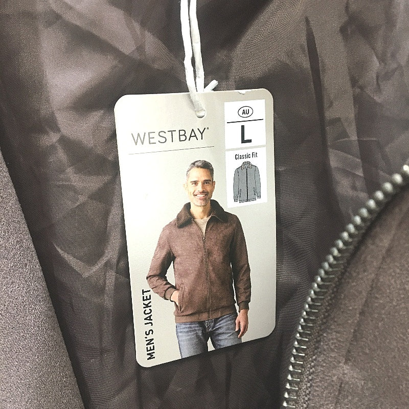 Westbay Soft Zip-Up Brown Fluffy Collared Winter Jacket Mens Size Large - Image 5