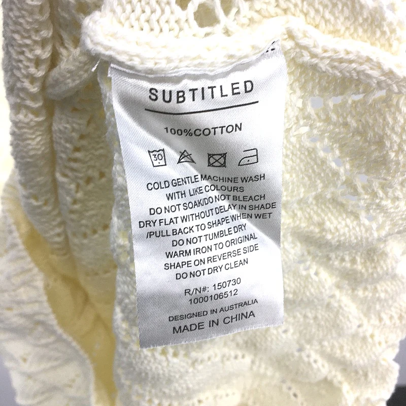 Subtitled Crochet Knit Backless Cream Sleeveless Midi Dress Ladies Sz Medium NEW - Image 4