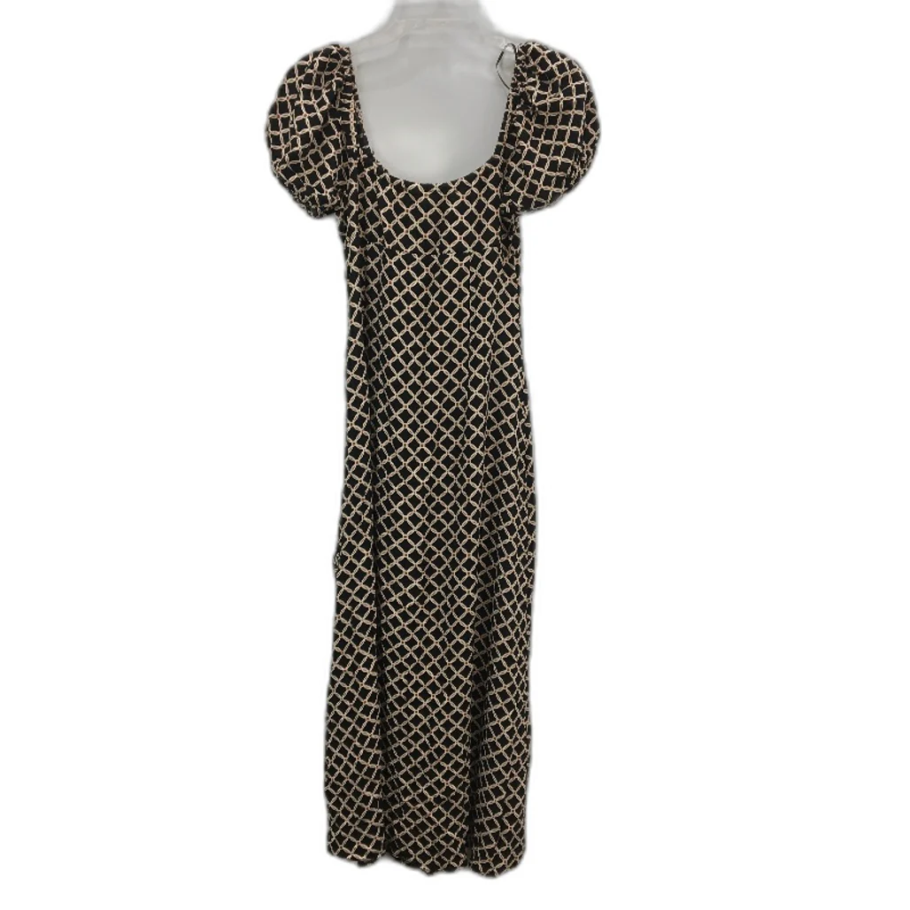 Don't Ask Amanda Emily Gathered Black High Slit Midi Dress Ladies Size Small NEW - Image 2