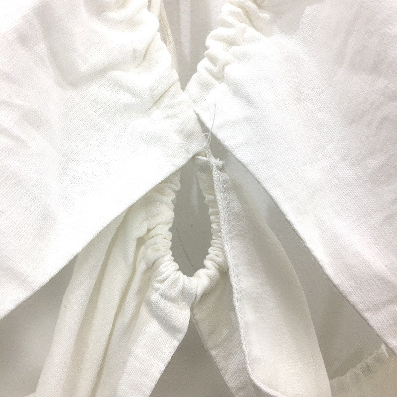 Subtitled Cut Out Linen Blend Tiered White Midi Dress Ladies Size Large NEW - Image 5