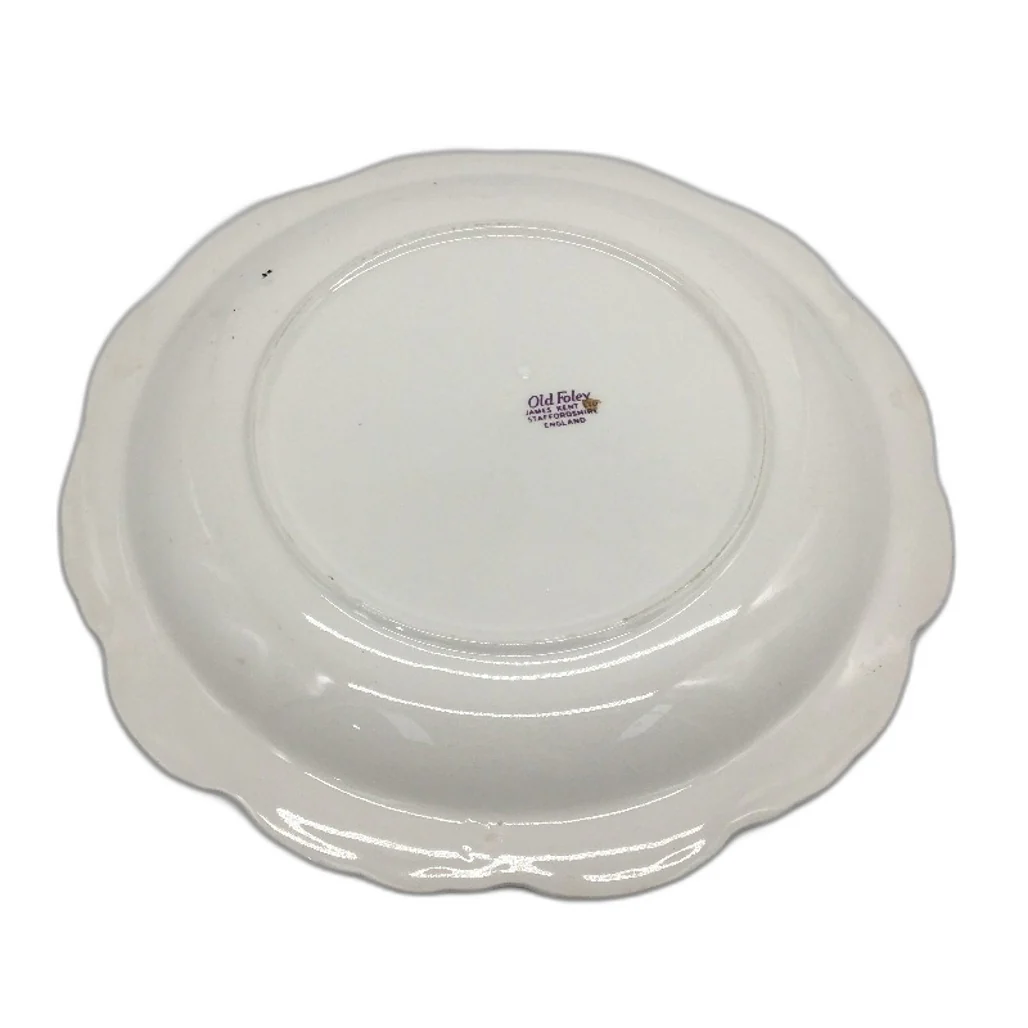 VINTAGE Old Foley James Kent Red Roses Silver Detailing Bone China Plate - Image 2