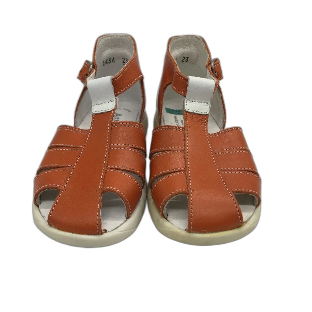 Aster Tonic Blanche Orange Leather Fivori Sandals Toddler Size 3-4Yrs EU 25 NEW - Image 2