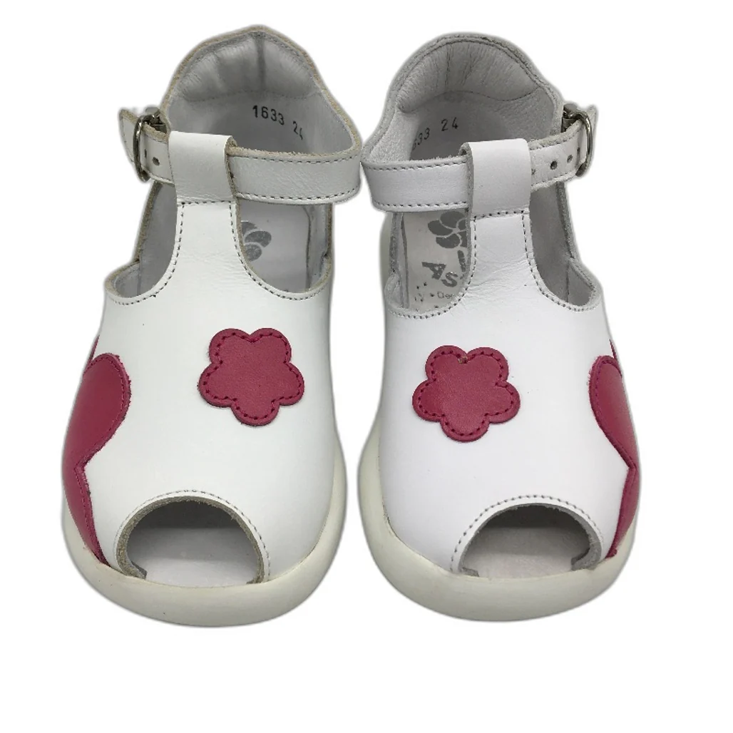 Aster Rose White Leather Livie Sandal Shoes Toddler Size 2.5-3Yrs EU 24 NEW - Image 2