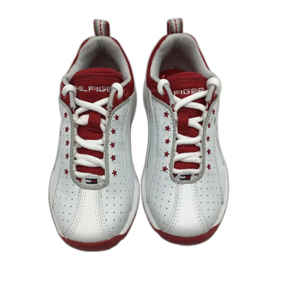 Tommy Hilfiger White Red Leather Sneaker Shoe Kids Size US 10 EUR 27.5 NEW - Image 3