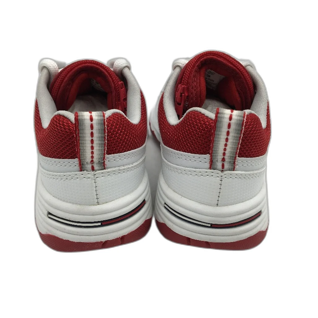 Tommy Hilfiger White Red Leather Sneaker Shoe Kids Size US 10 EUR 27.5 NEW - Image 4