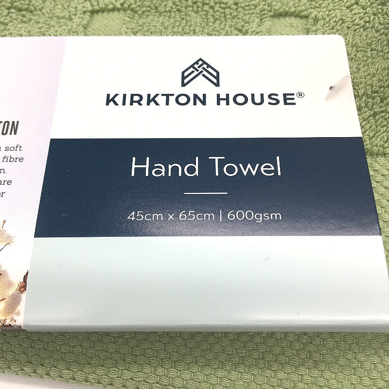 Kirkton House 5Pce Green Square Patterned Hand Towel & 4 Face Washer Pack NEW - Image 4