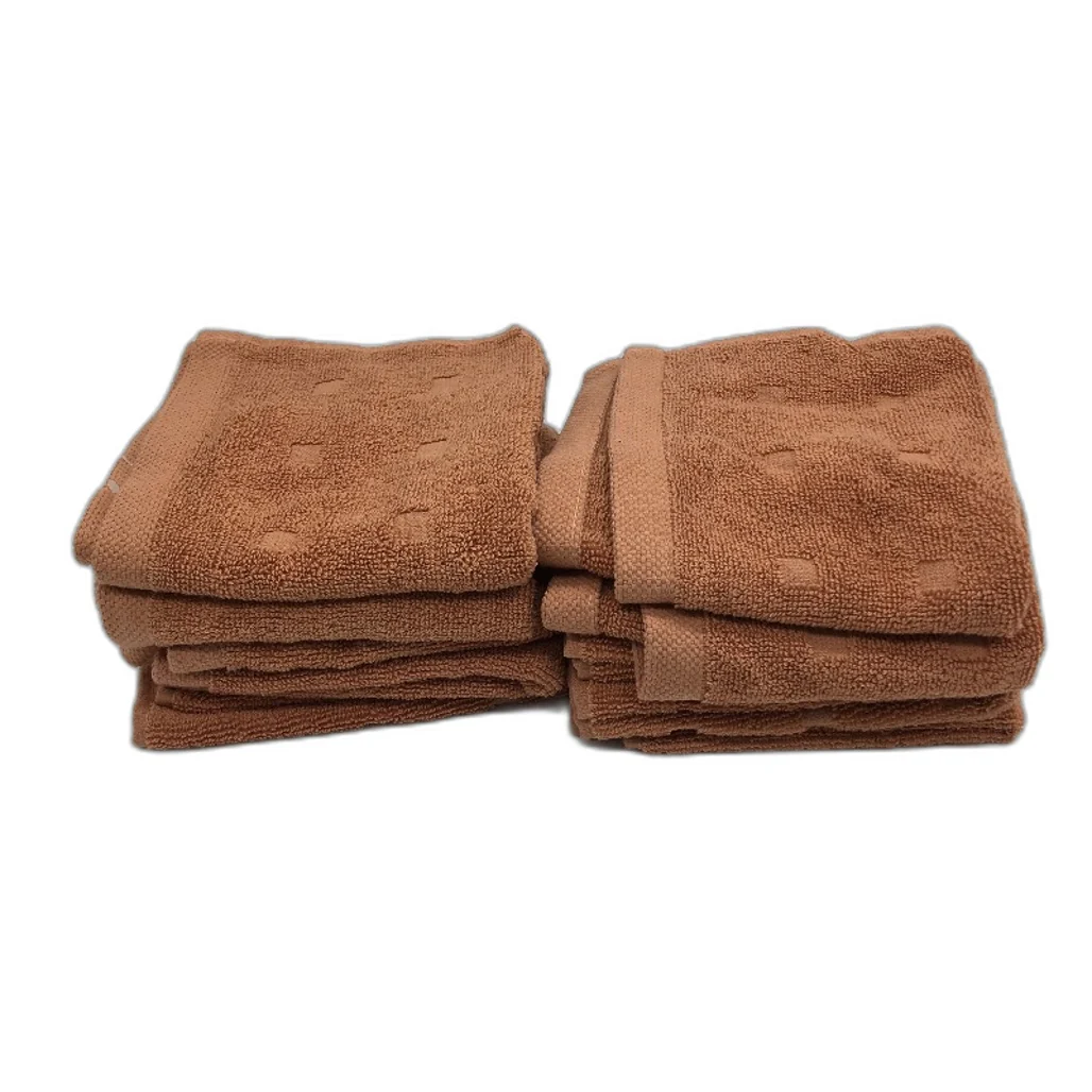 Kirkton House 10Pce Terracotta Brick Square Patterned Luxe Face Washers Pack NEW - Image 3