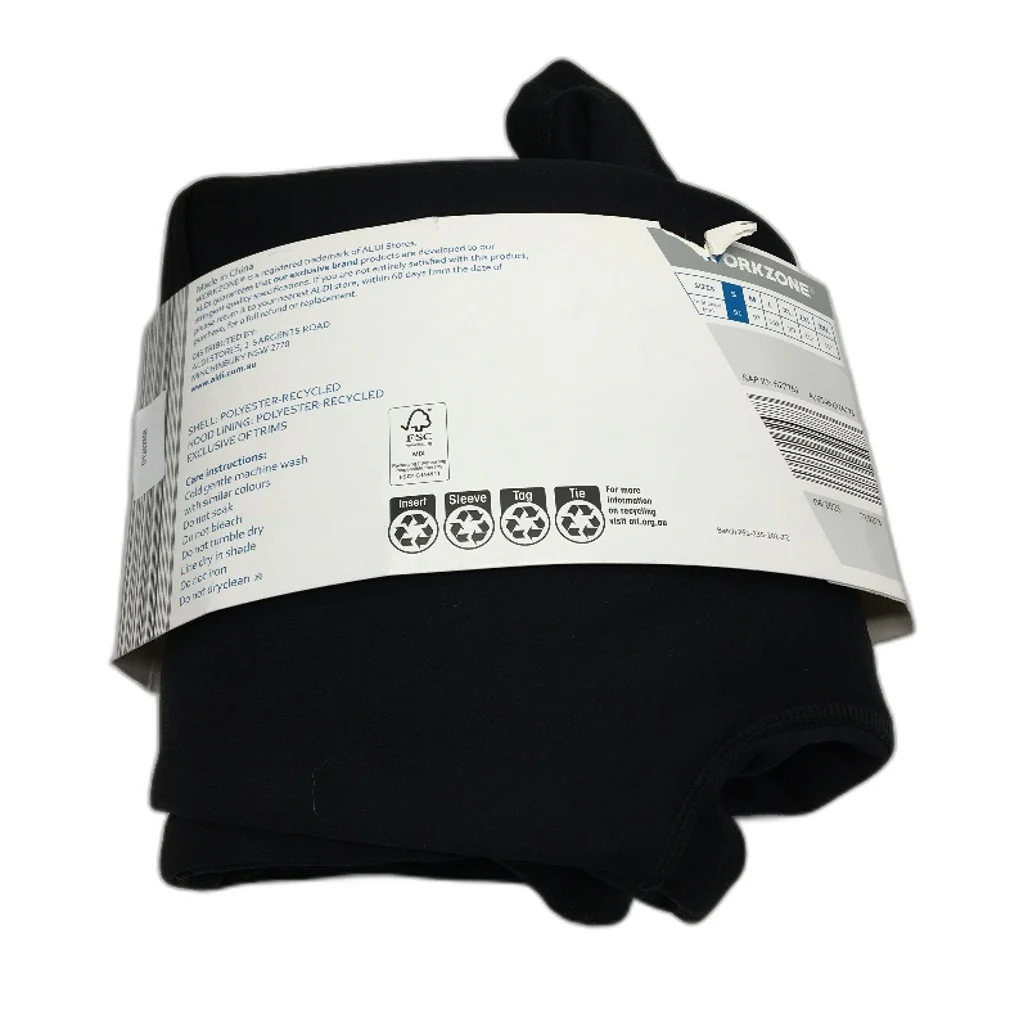 Workzone UPF50+ Water Repellant Black Hoodie Jumper Mens Size Small NEW - Image 2
