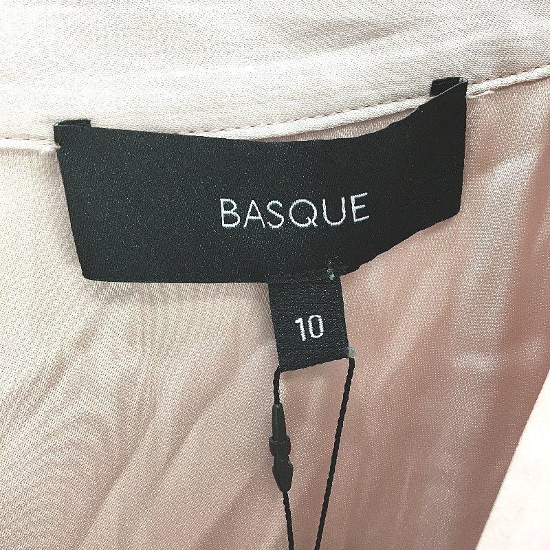 Basque Petites Light Pink Silky Satin Pin Tuck V Neck Blouse Ladies Size 10 NEW - Image 3