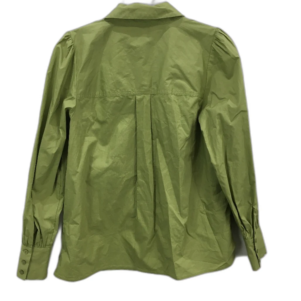 Myers Piper Leaf Green Organic Cotton Half Zipper Neck Blouse Ladies Size 10 NEW - Image 2