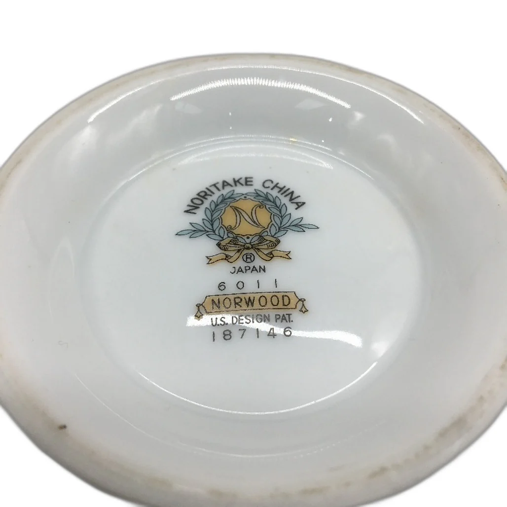 VINTAGE Japan 6011 Noritake China Silver Accent Flora Norwood Small Dish & Lid - Image 5