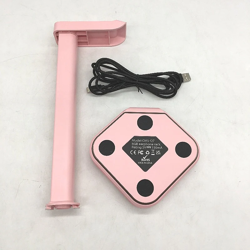 Rayouar RGB Headphone Stand Mobile Phone Holder Type C Charging Pink NEW - Image 3